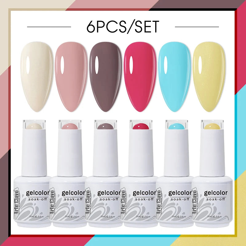Arte Clavo Glitter Semi Permanent Nail Art LED UV Gel Polish Sparkly