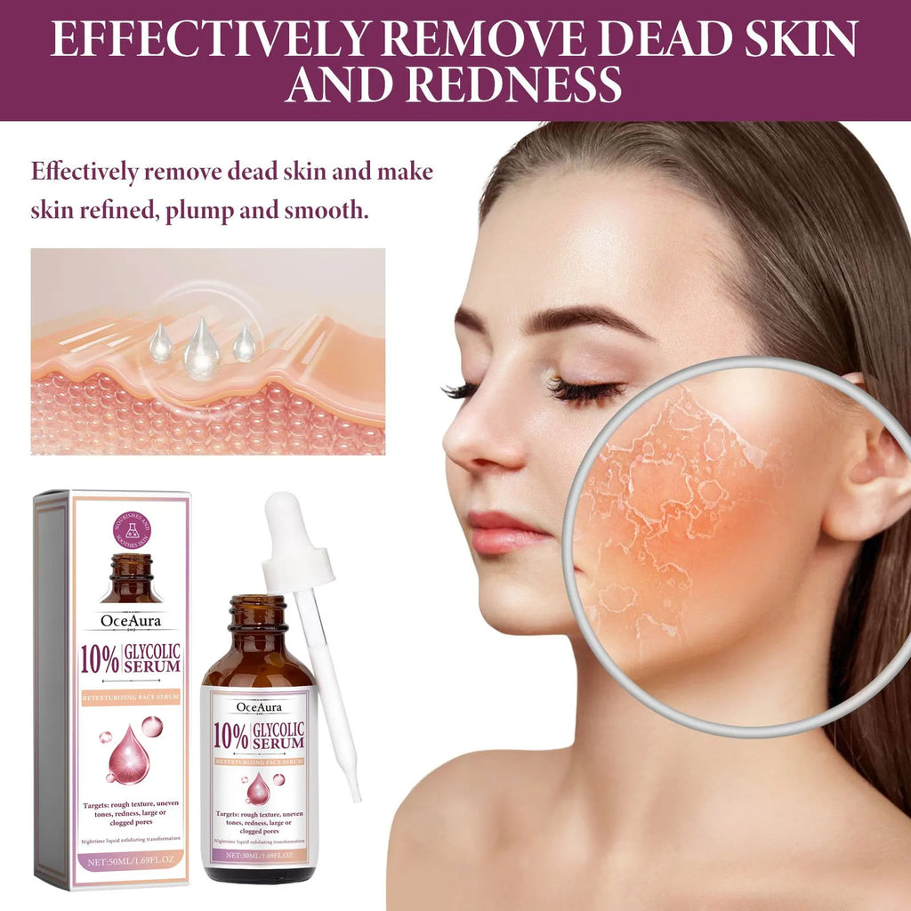 Glycolic Acid 10% Toning Solution Fade Fine Lines Firming Face Serum Improve Facial Dryness Redness Glycolic Acid Repair Essence Qme