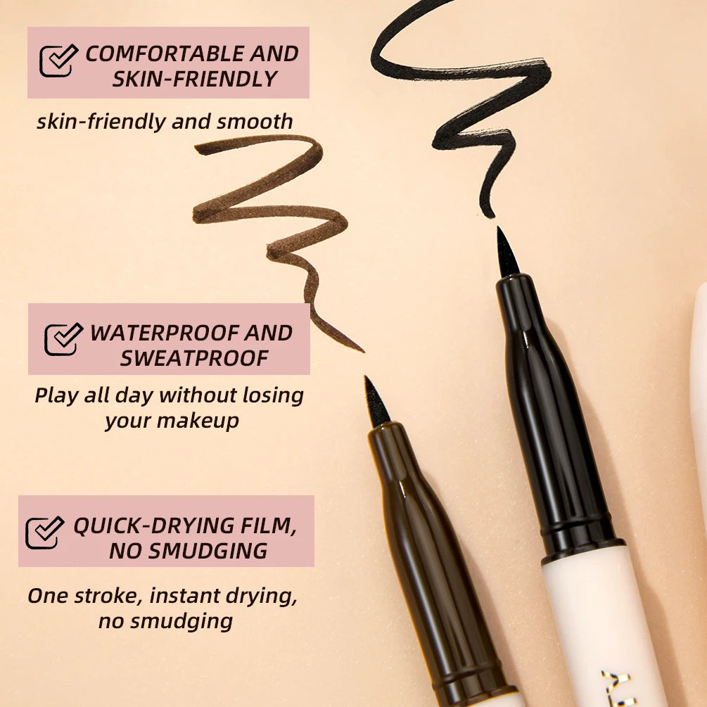 2023 Women 1 Pcs Eyeliner Liquid Pen Waterproof Long Lasting Quick Drying Smooth Makeup Beauty Matte Eyeliner Stamp Eye Pencil Qme