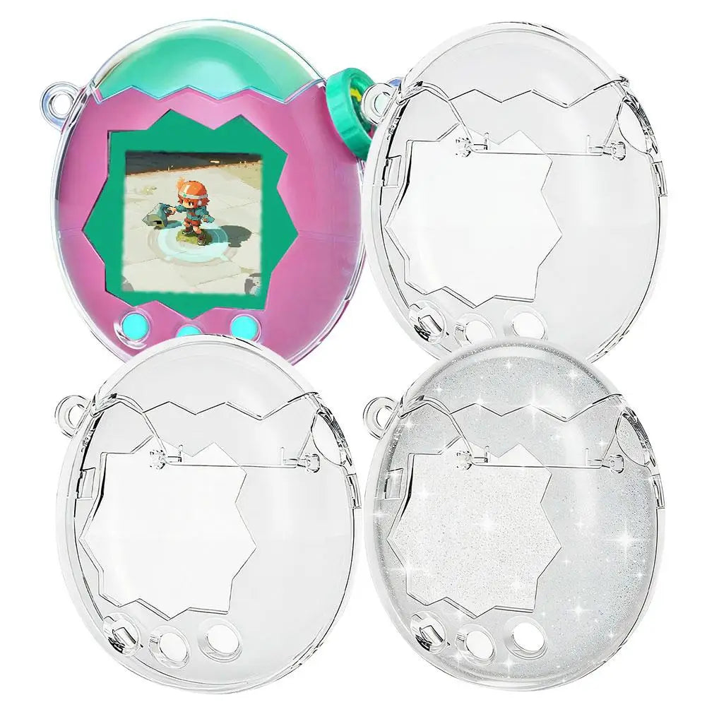 Shinny Clear Protective Case for Tamagotchi Paradise Cute Transparent Shell Full Protective Acrylic Case Anti-Fall Anti-Scratch Qme