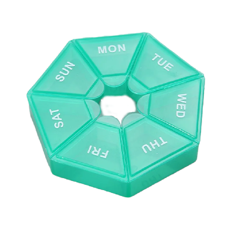 1Pcs Pill Case 7 Days Tablet Candy Pill Box Organizer Portable Storage Tablet Holder Travel Pill Organizer Pill Dispenser Qme Green