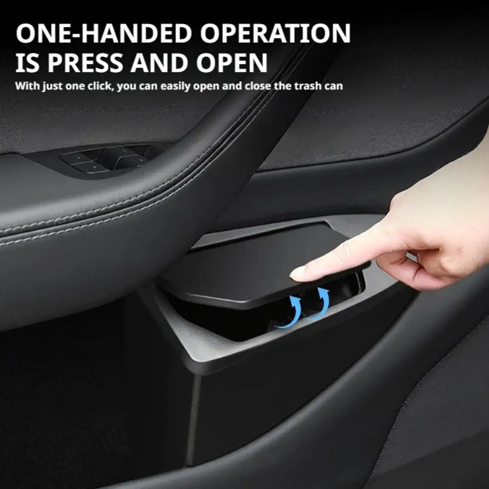Front Door Storage Trash Can Tesla Model Y Slot Garbage Dust Case Box Qme