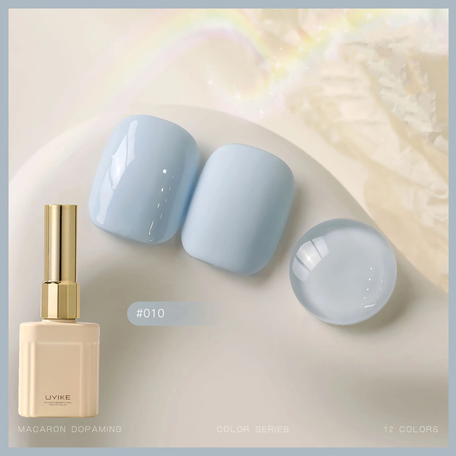 12 Colors Candy Macaron Gel Nail Polish Set, High Saturation Pastel Jelly Gel Polish, Soak Off UV LED Nail Art Manicure Set 15ml Qme 10