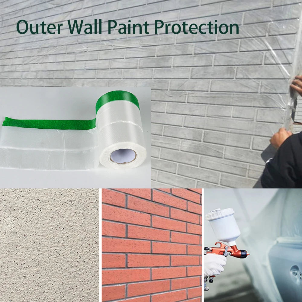 Outer Wall Paint Protection Film Decoration Paint Masking Film High Viscosity Adhesive Furniture Car Spray Paint Protector Qme