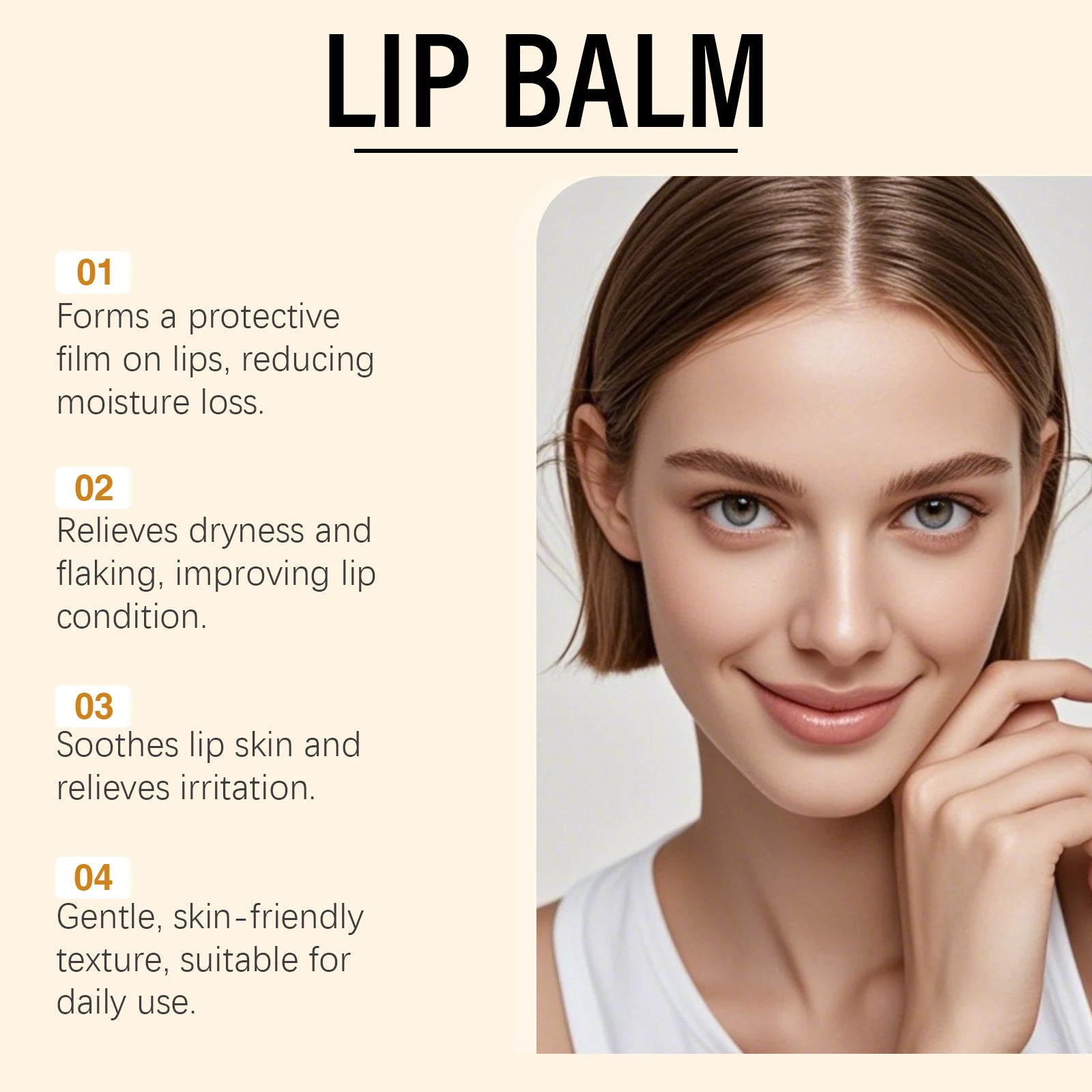 Turmeric Lemon Lip Balm Brightening Moisturizing Softens Lip Skin Protective Lip Care Cream for Dry Chapped Lips Daily Hydrating Qme