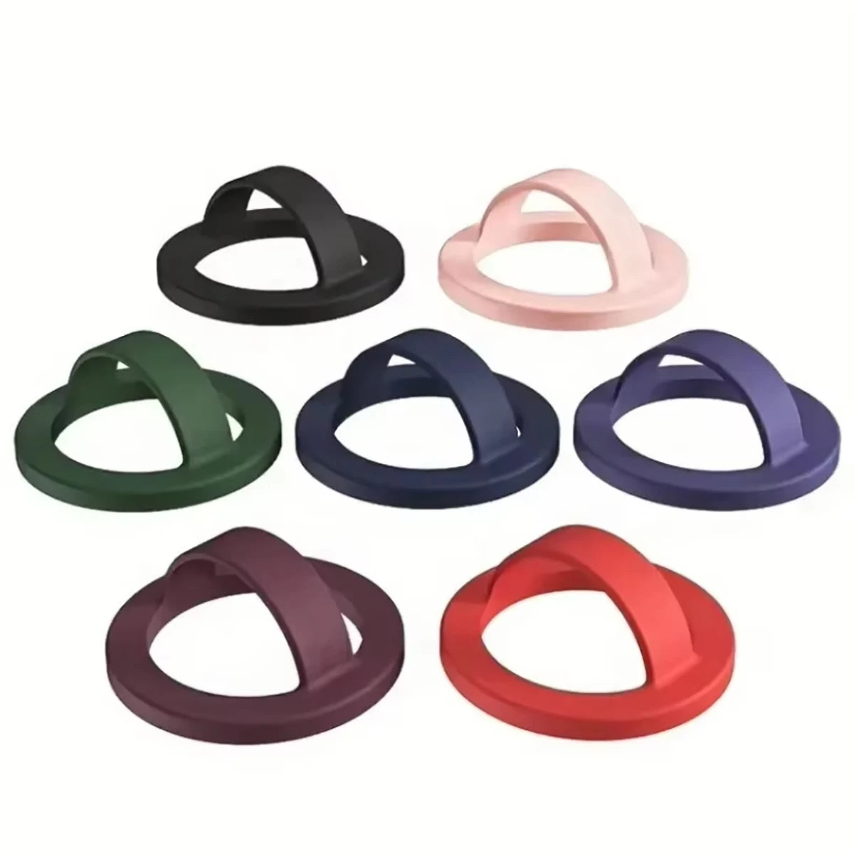 1 Silicone Solid Simple Magnetic Ring Buckle Universal Phone Holder Qme