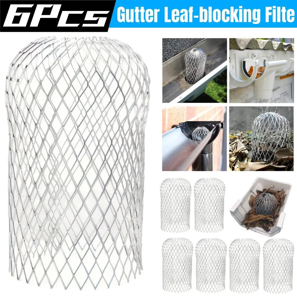 2/4/6Pcs Gutters Filte Mesh Aluminum Outdoor Leaf Debris Mud Gutter Guard Drain Net Cover Anti-blocking Gutter Cleaning Tools Qme