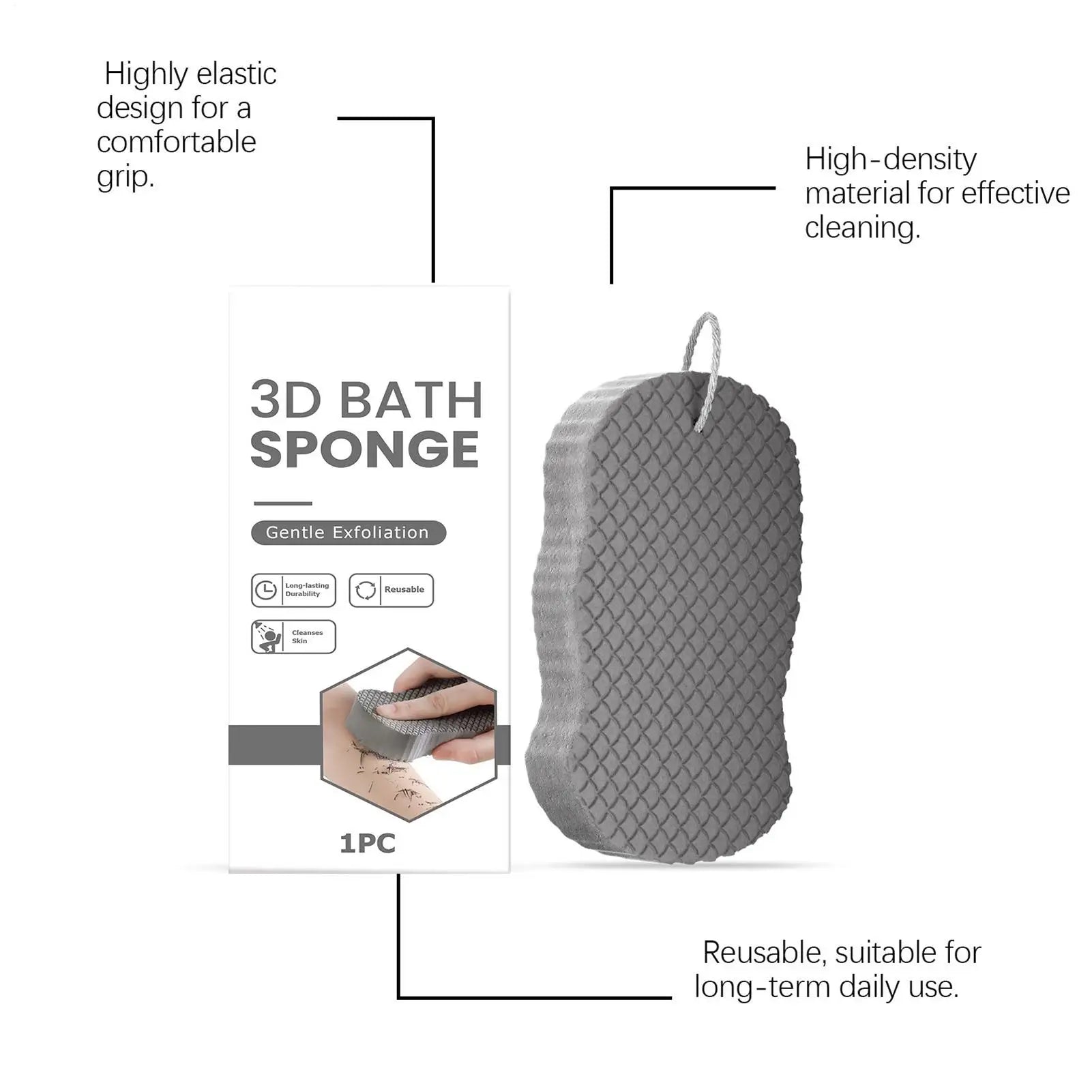 Sponges Body Scrubber Shower Loofah Women Gentle Cleaning Supplies Qme