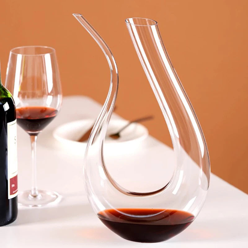 Crystal U-shaped Wine Decanter Box Swan Creative Separator Qme