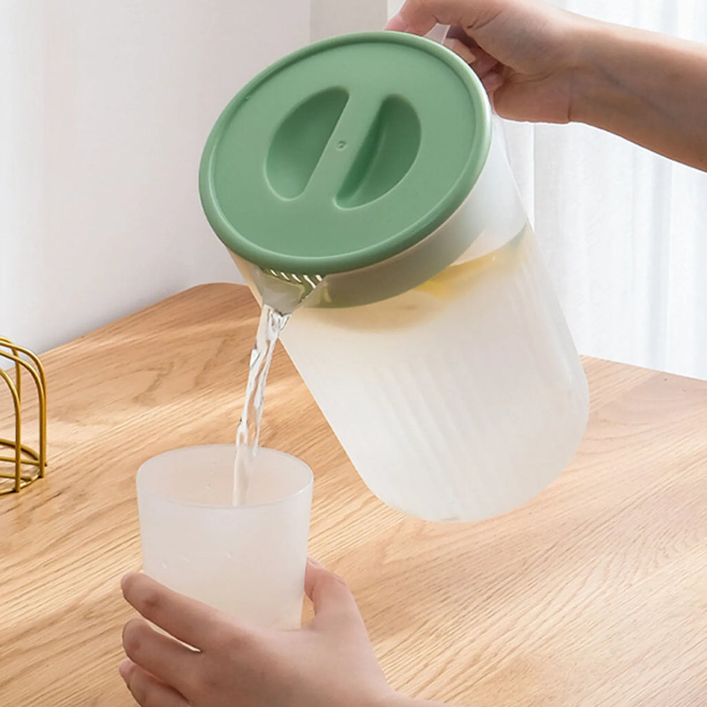Cold Water Kettle Cold Plastic Pitcher with Lid Large Capacity High Temperature Resistant Cold for Juice Tea Qme