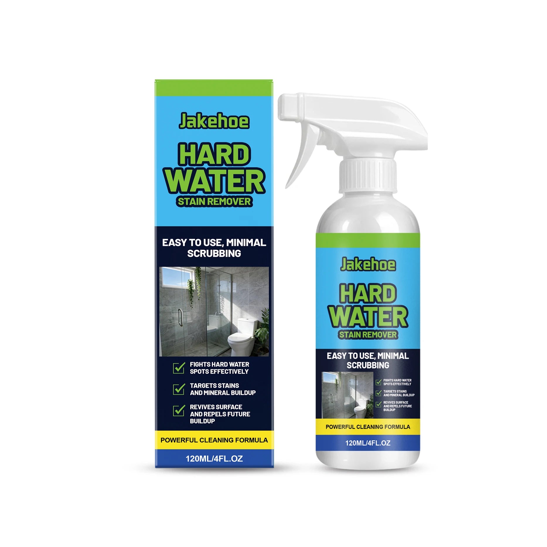 Scale Cleaning Spray Dissolve Limescale Water Spots & Mineral Buildup Remove Yellow Restore Glass Luster Household Glass Cleaner Qme 120ML Boxed