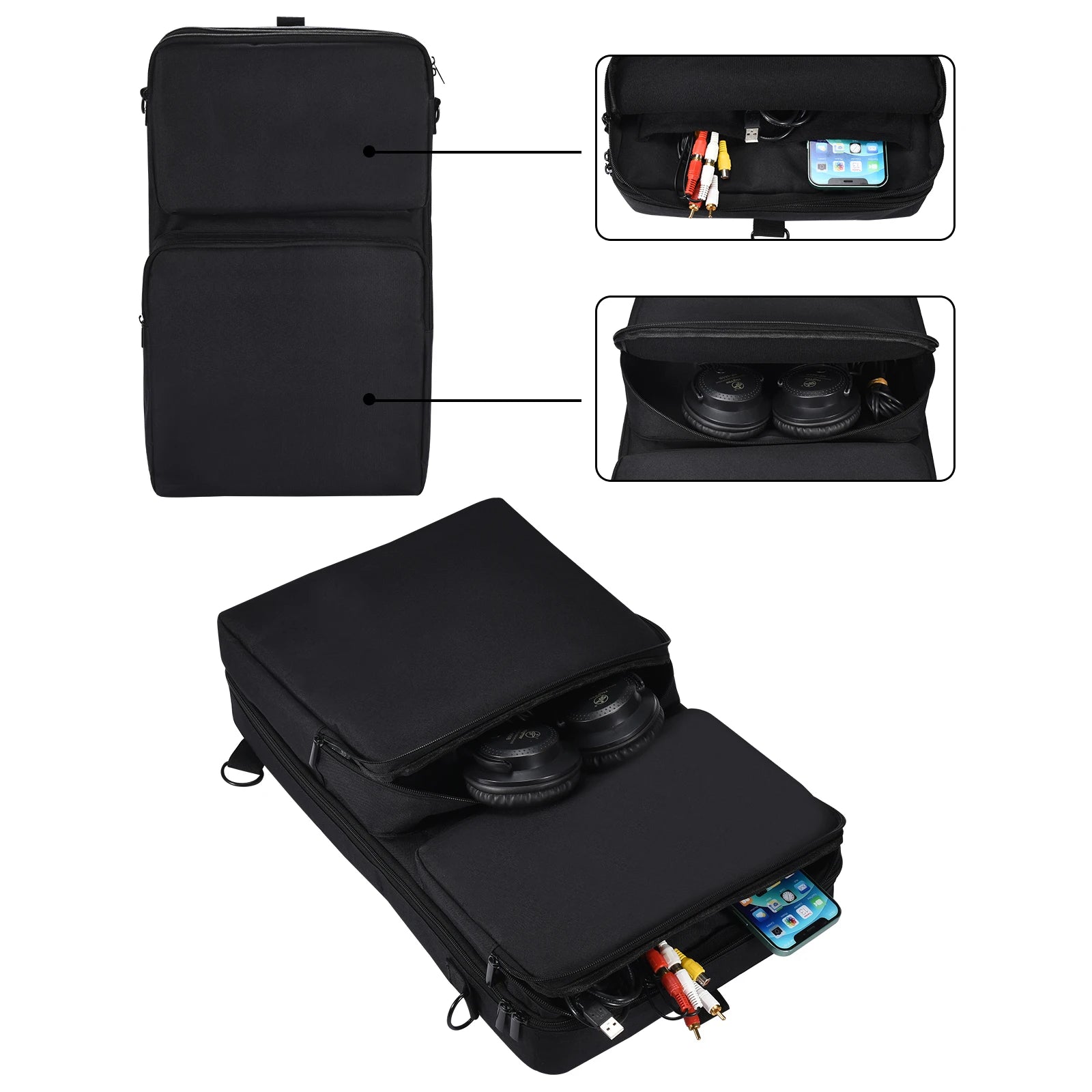 Portable DJ Controller Padded Storage Bags Dustproof Turntables Protective Case Scratch-resistant for Pioneer DDJ-400 DDJ-FLX4 Qme