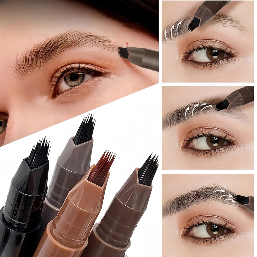 Waterproof Four-pronged Eyebrow Pencil Hair-like Smudge-proof Qme