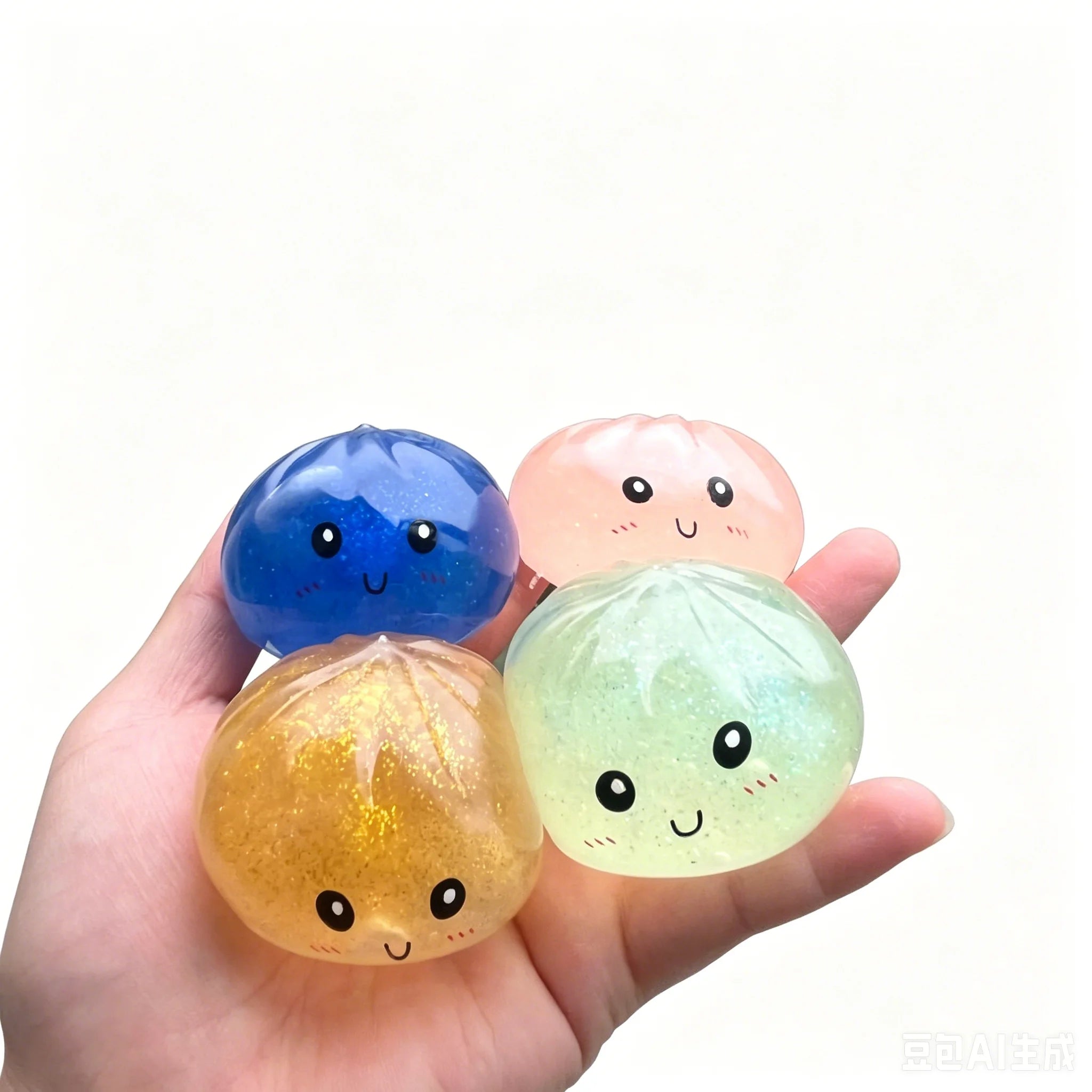 A Simulation Colorful Dumpling Squishy Pressure Ball Slow Rebound Soft Pinch Stress Relief Squeeze Toys Gifts for Kids ＆ Adults Qme