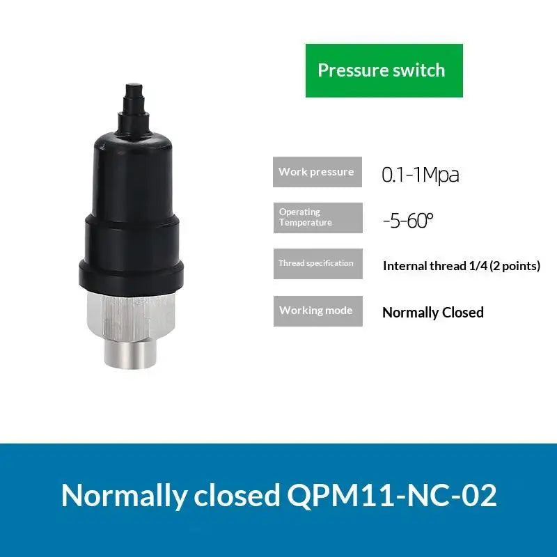 1Pcs G1/8 G1/4 Automatic Controller QPM11 NO NC Adjustable Air Pressure Switch 0.1-1Mpa Hydraulic Diaphragm Qme QPM11 NC 02 Inner
