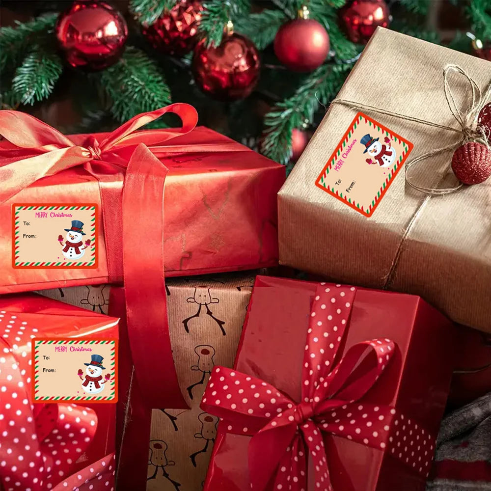 500 pcs/roll Christmas Label Santa Sticker Self-Adhesive Label Christmas Birthday Holiday Gift Decoration Qme