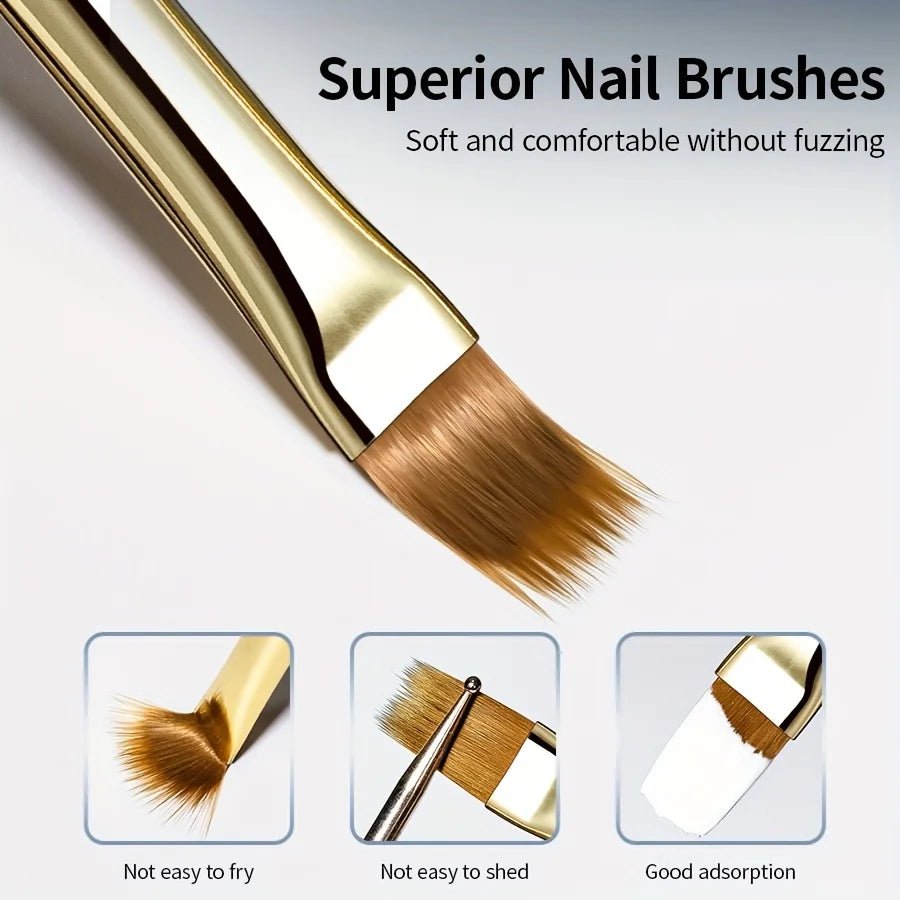 Elastic Gradient Nail Brush, Soft Bristles for Natural Ombre Nail Art Qme