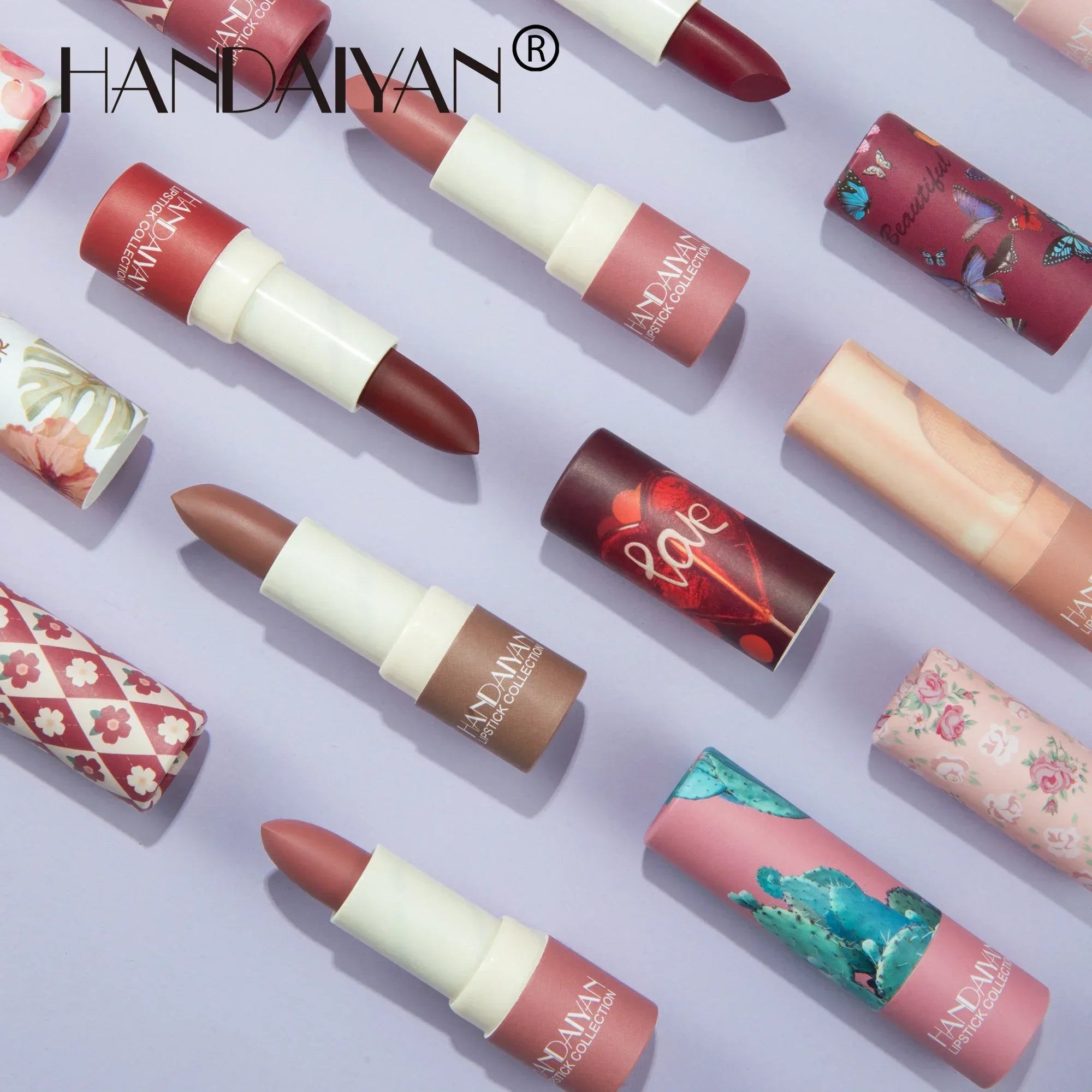 8 Colors Matte Velvet Texture and Is Not Easy to Fade. Naked Color Lipstick, Matte Paper Tube Lipstick Christmas gift Qme