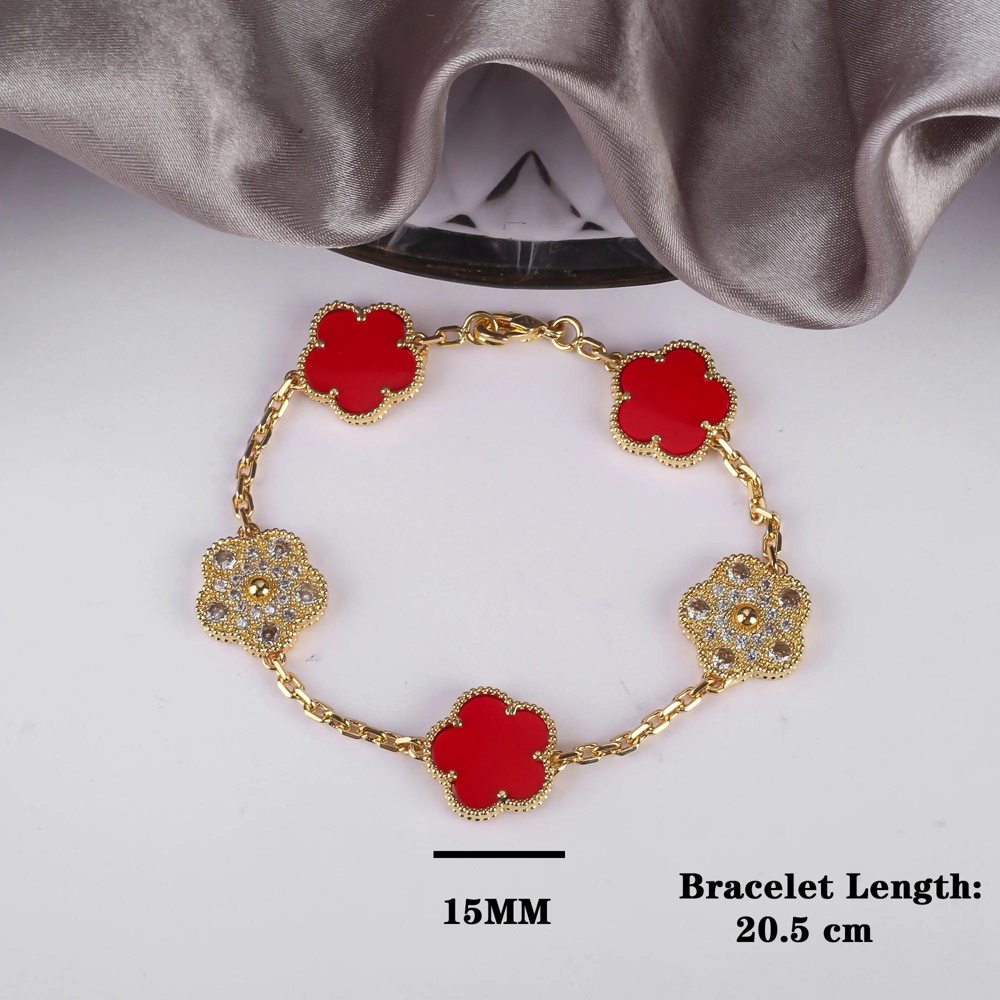 INS Selling Natural Stone Five Leaf Flower Bracelet Necklace Jewelry