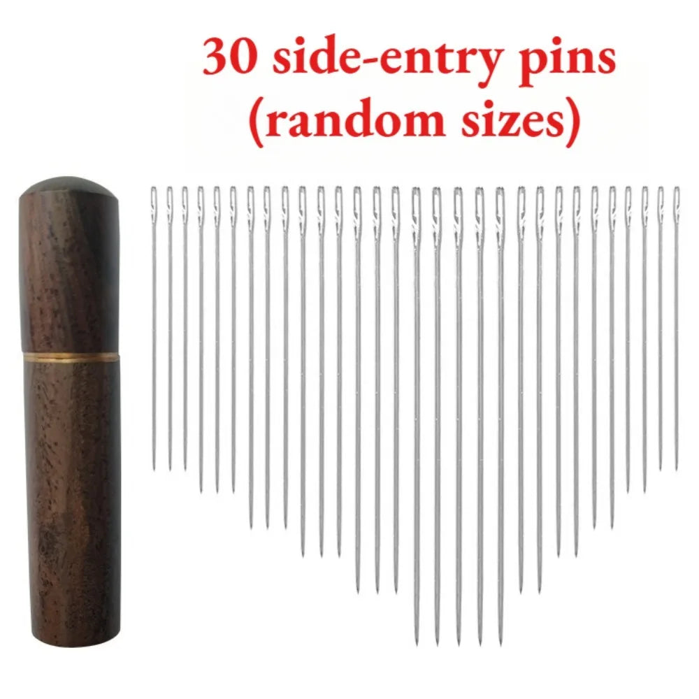 Stainless Steel Self Threading Sewing Needles 12/30 Pcs Elderly Friendly Blind Needles for DIY Stitching Craft Making Qme