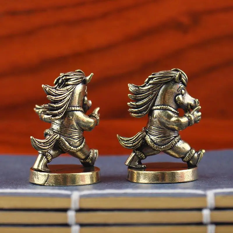 2026 Antique Brass War Horse Desk De Decoration Chinese Year Zodiac Qme