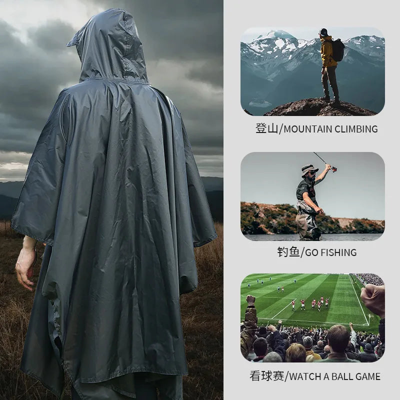 3-in-1 Waterproof Rain Poncho Hooded All-in-one Cover Motorcycle Qme