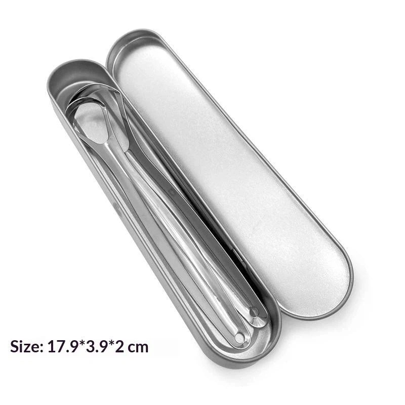 Stainless Steel Tongue Scraper Reusable Metal Cleaner Oral Hygiene Qme A7