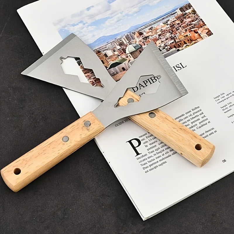 Paint Scraper Tool, Stainless Steel Hard Putty Scraper with Wooden Handle, Used for Removing Dry Wall Paint and Filling Joints Qme