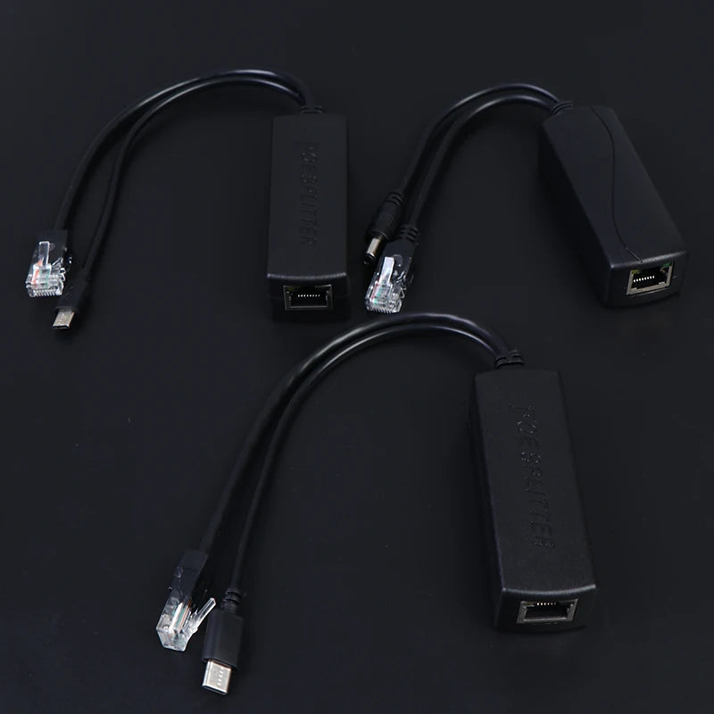 DC48V 5V Micro USB POE Splitter Connectors Adapter Cable IP Camera Qme