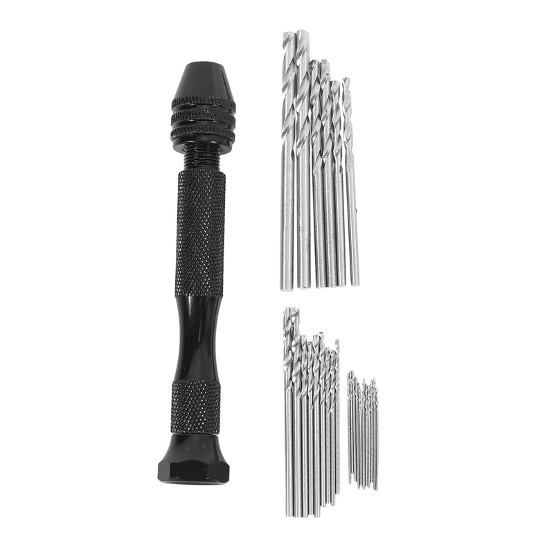 A02F-Hand Drill Set Precision Pin Vise With 50 Pieces Mini Twist Drill Bits For Model,Diy,Jewelry Making Qme