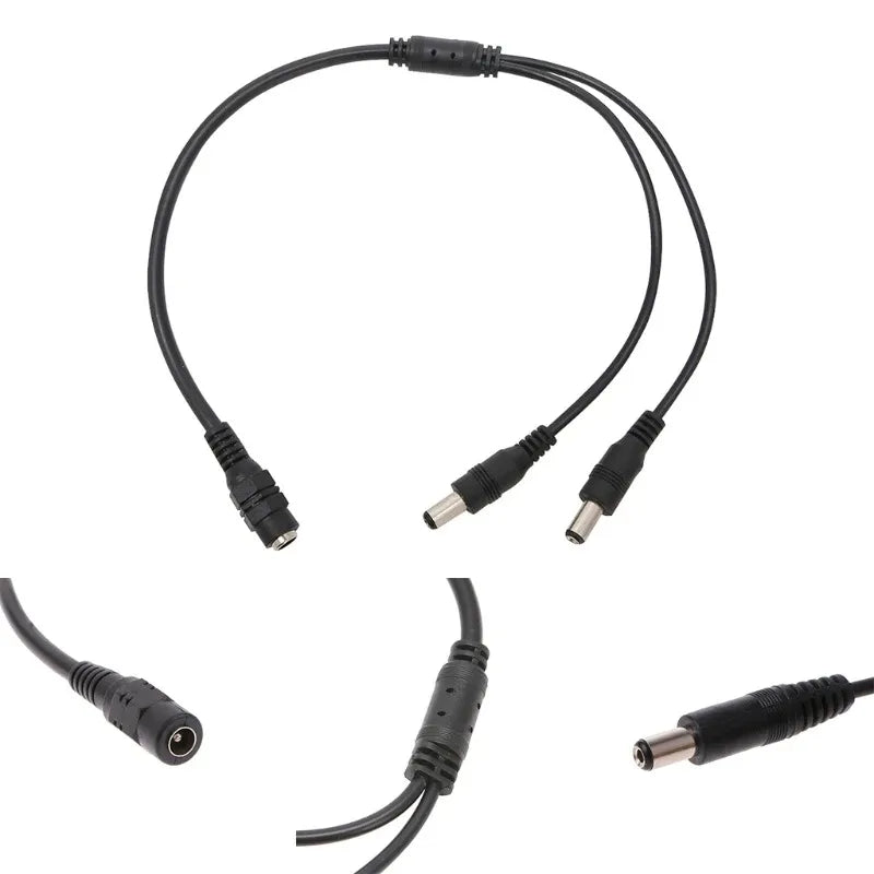 POE cctv tester IP Camera DC 1 to 2 Power Splitter Cable Cord for CCTV Female Male FC Qme