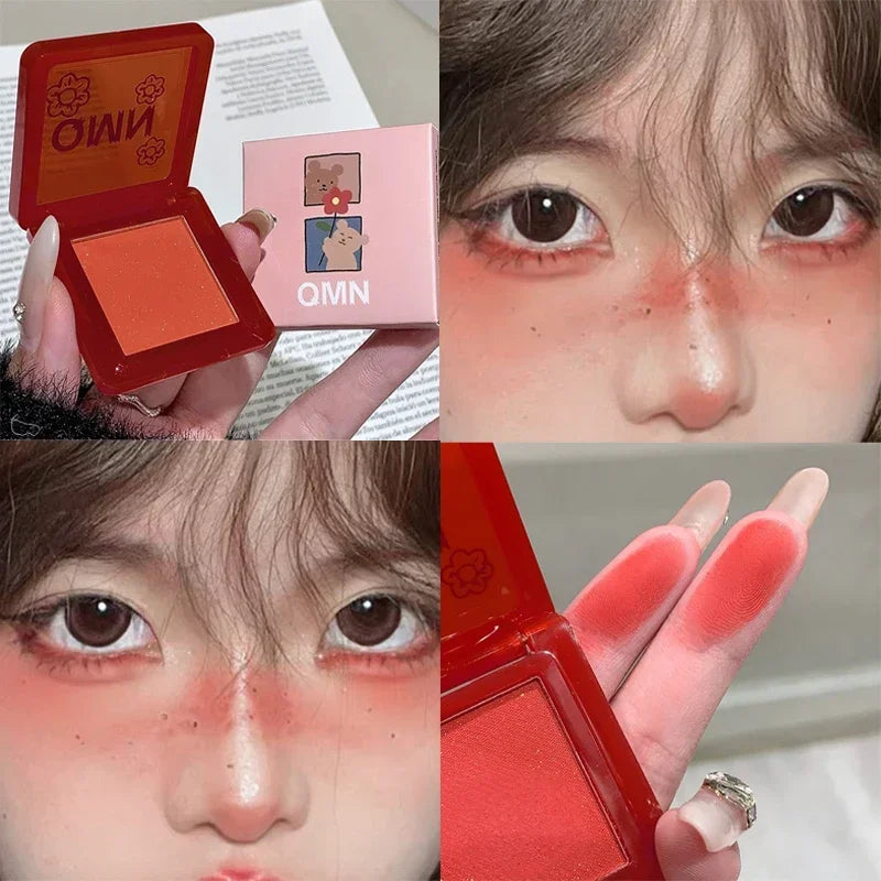 Monochrome Blush Palette Tomato Orange Blusher Powder Natural Face Makeup Matte Peach Rouge Contour Shadow Palette Girl Cosmetic Qme