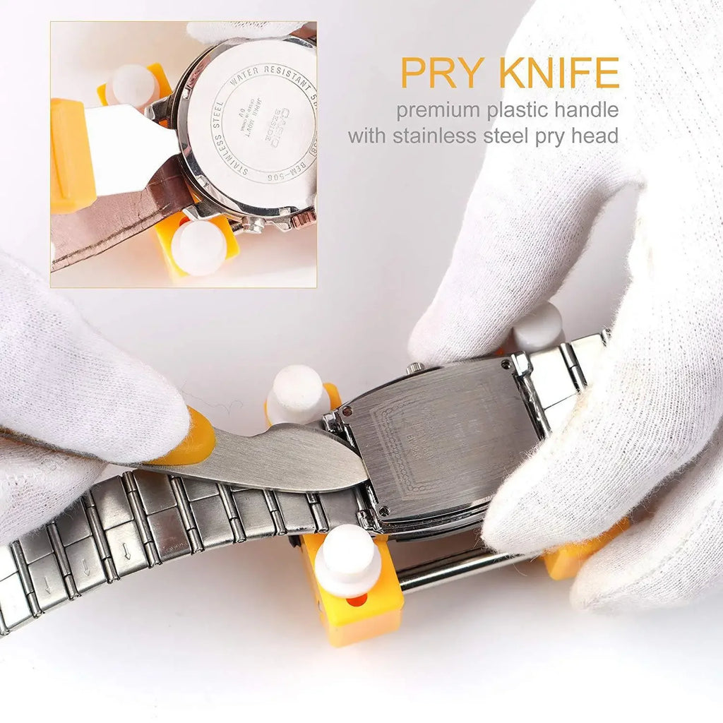 8 Pcs Professional Watchmaker Repair Tool Kit Watch Opener Knife Back Cover Remover for Battery Change Watch Repair Tool Suit Qme