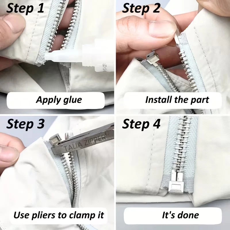 25-Piece Set Premium Metal Zipper Heads Gold Silver Bronze Black - Durable Smooth for DIY Clothing Luggage Repair Qme