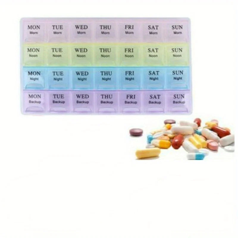 Organize Your Medications with This Portable, Large Capacity English Medicine Box - 28 Grids! Qme
