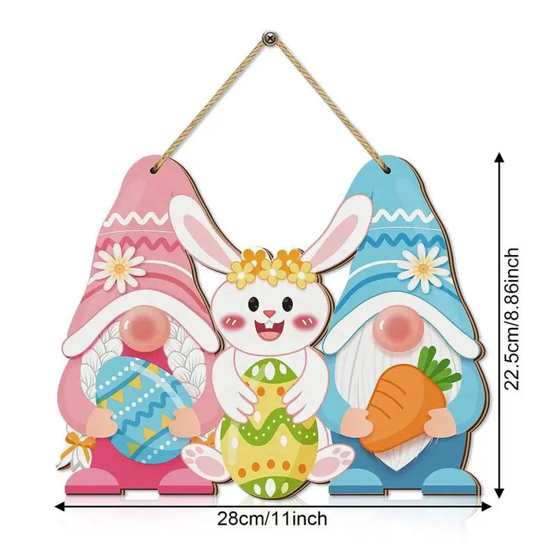 Easter Welcome Sign Front Door Decorations Bunny Seasonal Home Spring Qme