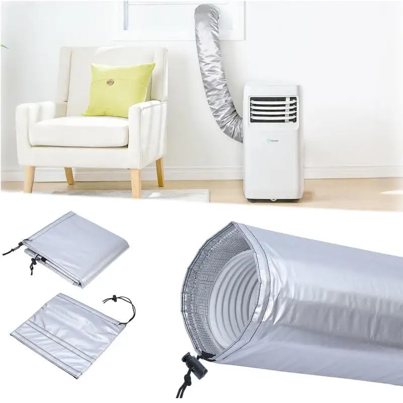 Air Conditioning Hose Cover for 5-5.9-inch Exhaust Hose AC Exhaust Pipe Sleeve Heat Insulation Dustproof Protective Cover Qme