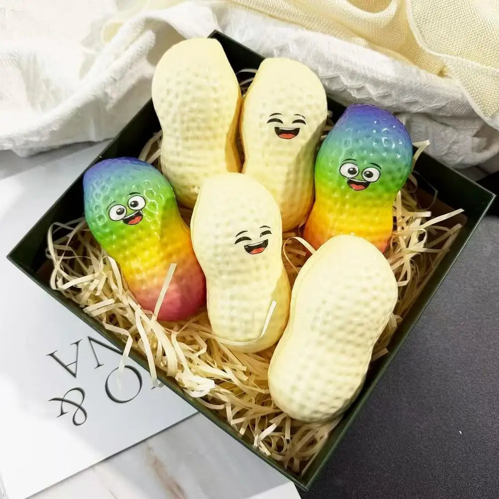 Peanut Stress Relief Toy Crunchy Squeeze ASMR Anti Release Hand Relax Qme
