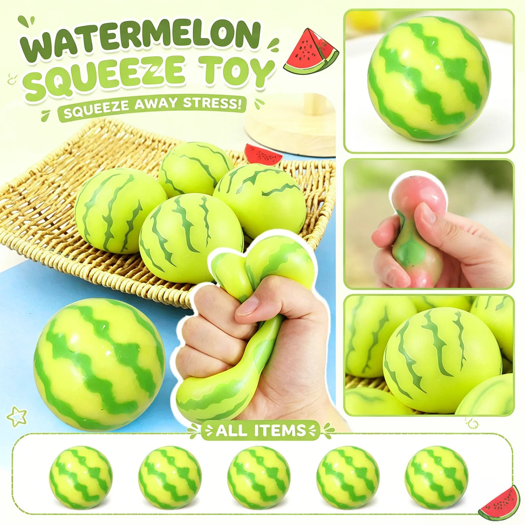 Simualted Watermelon Soft Slow-rising Toy Green Striped Stress Toy for Kids and Adults Creative Party Realistic Decor Fun Gift Qme