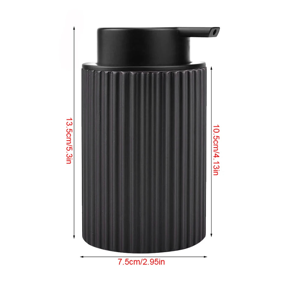 Foaming Soap Dispenser Set with Toothbrush Holder Silicone Tray Modern Black Foaming Dispenser Bottle for Hands Dishes Qme