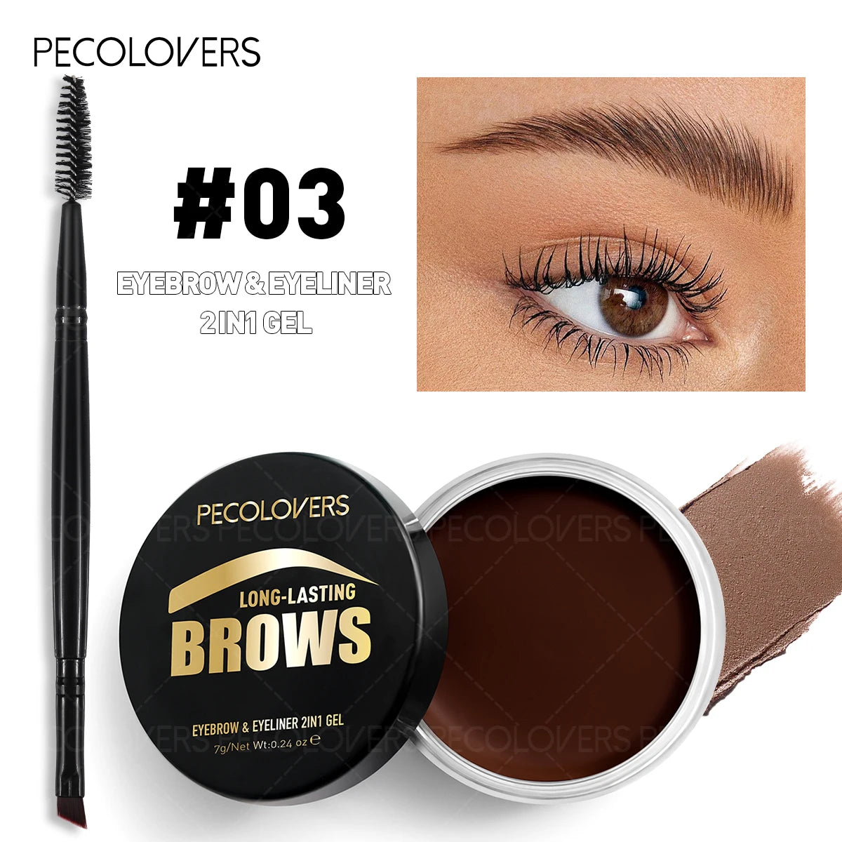 1 Brow Eyeliner Gel Soft Brush Long-lasting Eyebrow Powder Easy Qme 03