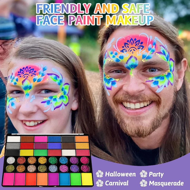 Painted 42 Colors Face Paint Kids Non-toxic Water Activated Palette Qme