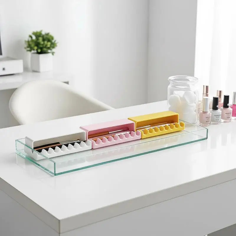 Plastic Brush Holder Stain Proof Easy Carry Space Saving Watercolor Qme