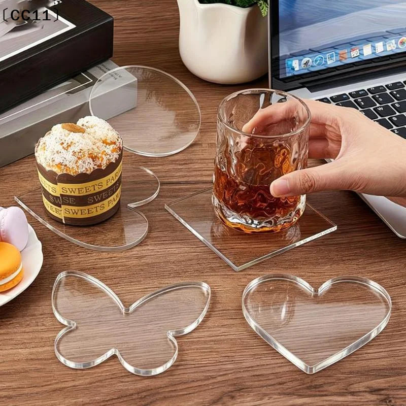 Clear Acrylic Coasters Multifunction Cup Placement Decoration Jewelry Qme