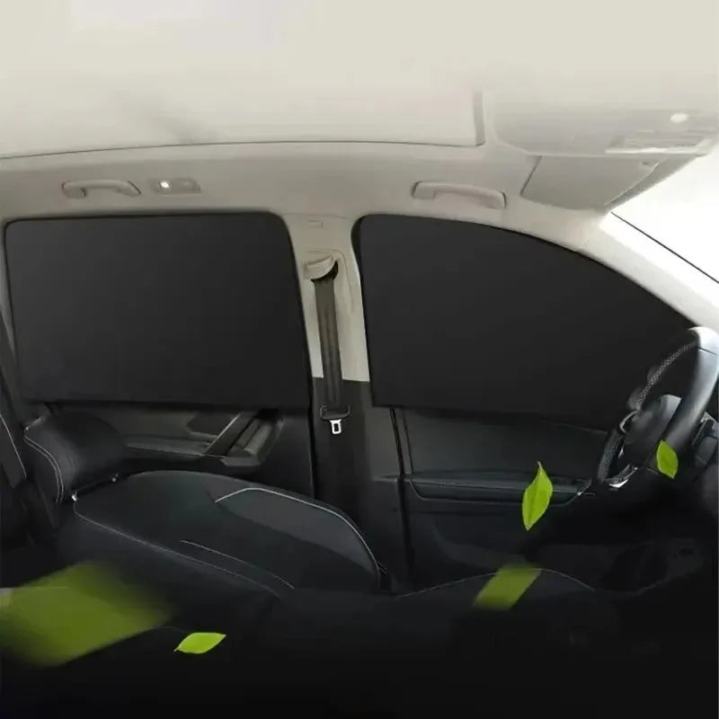 2Pcs Car Side Window Sun Shade Magnet Privacy Curtains UV Reflection Anti Glare UV Block Sunshade for Front/Back Window Qme