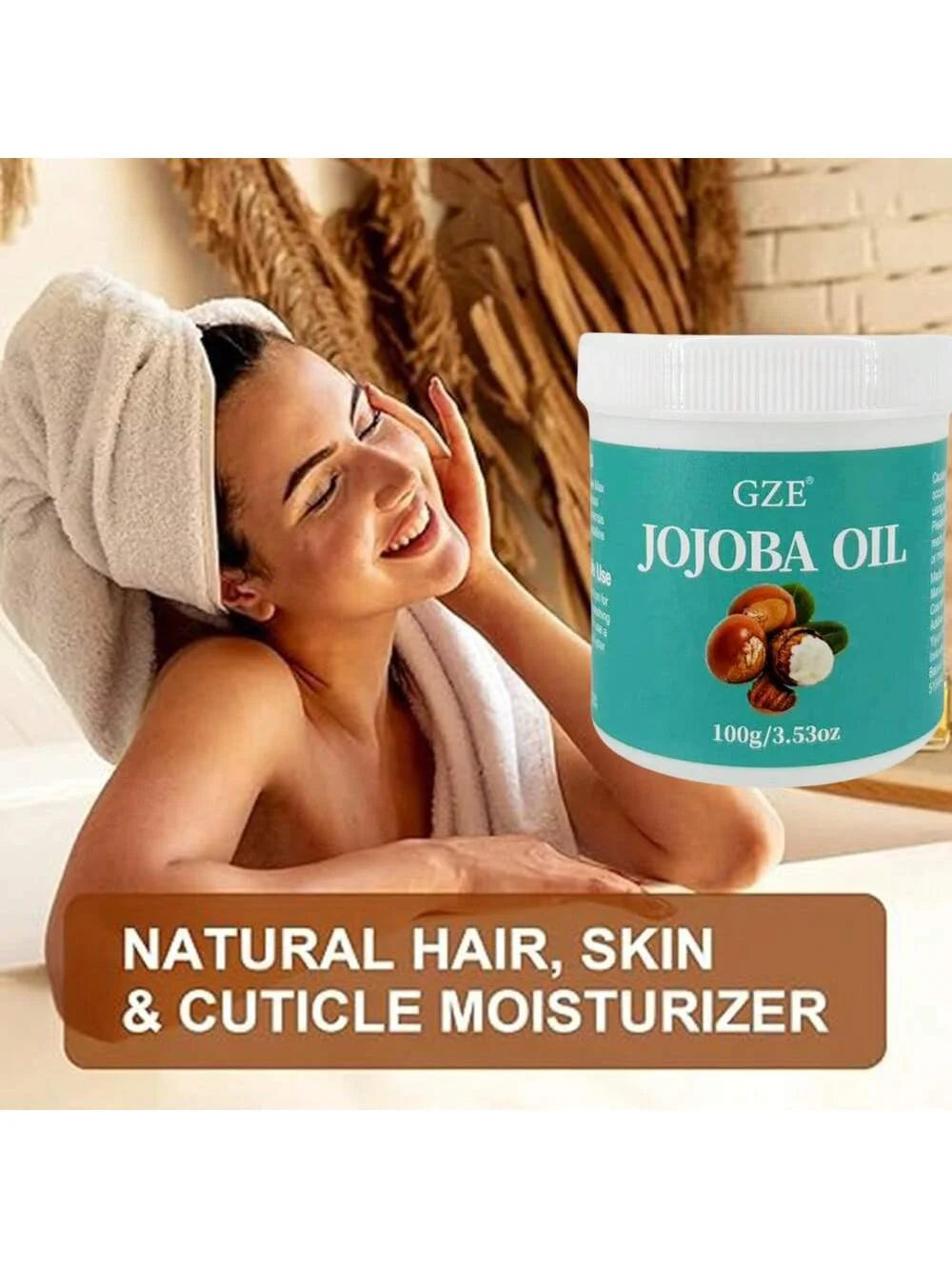 GZE Jojoba Oil Strong Hair Deep Moisturizing Repair Split Ends Anti-Breakage For Dry And Damaged Hair Qme