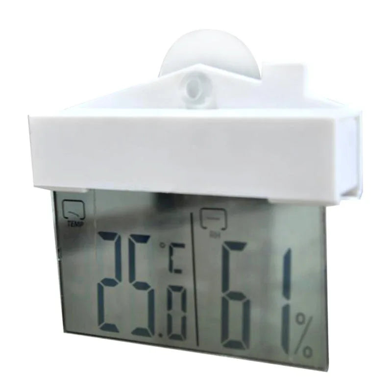Digital Weather Station Suction Cup Digital Window Thermometer Hydrometer Large LCD Indoor Outdoor Weather Station Suctio Qme