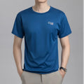 Summer Ice Silk T-shirt Men's Cold Short Sleeve O-neck Stretch Quick-drying Breathable Sports Shirt T Shirt Men Qme BL XL