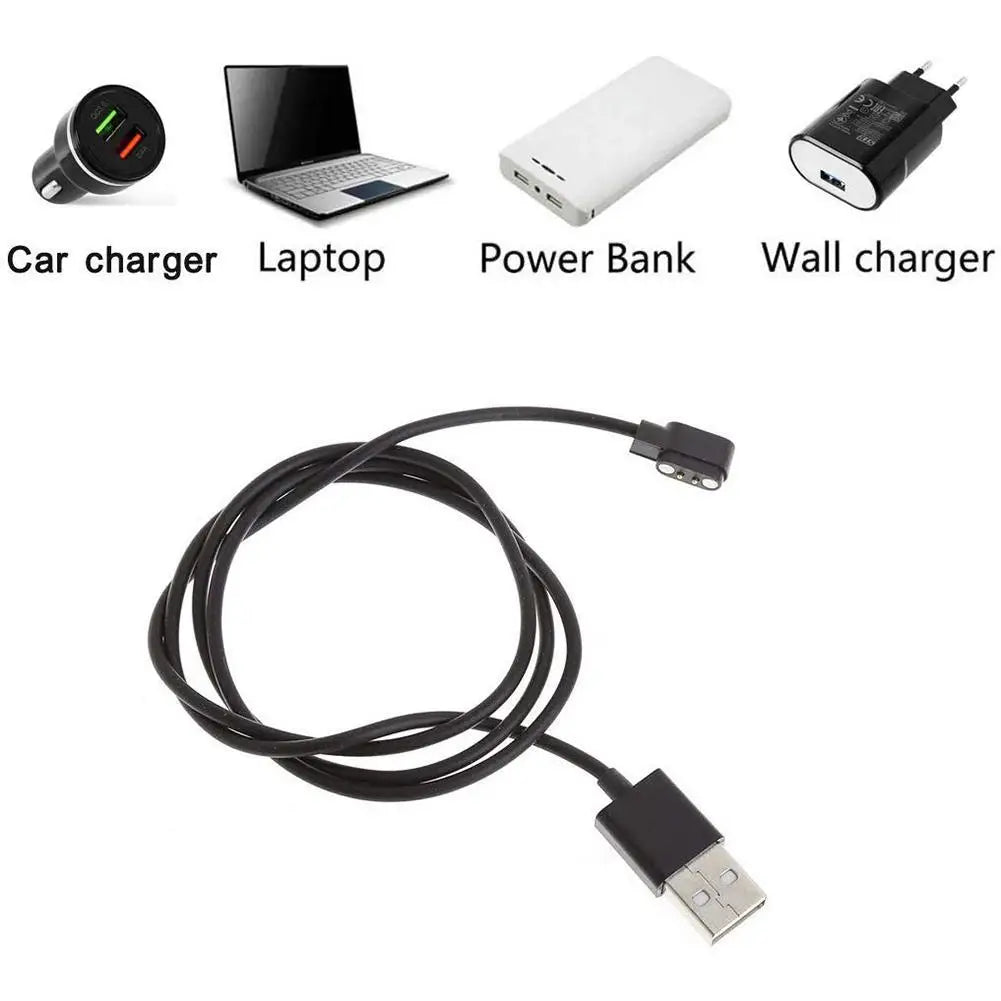 80cm USB Universal Magnetic Charger 2-pin Spacing 2.84mm For Smart Wristband Watch For Miband 6 Bracelet Smartwatch Accessories Qme