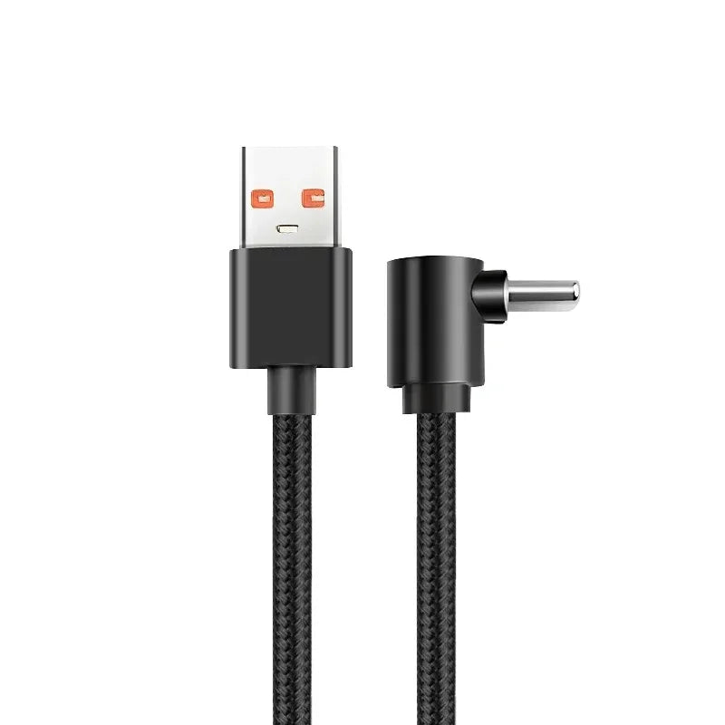 90 Degrees Braid 0.25m/0.5m/1m/2m Quick Charger Elbow USB A to Type C Cord PD Cable For iPhone Samsung Xiaomi Charging Cord Wire Qme